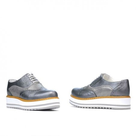 Damen-Casual-Schuhe 683-1 graues Perlmutt kombiniert