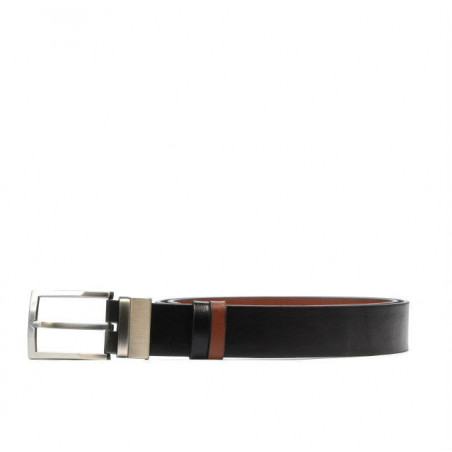 Herren Gürtel 08b zweifarbig biz schwarz+braun