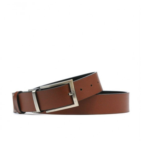 Herren Gürtel 08b zweifarbig biz schwarz+braun