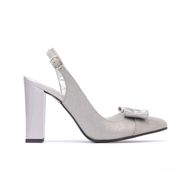 Damen Sandalen 1267 grau Antilope kombiniert