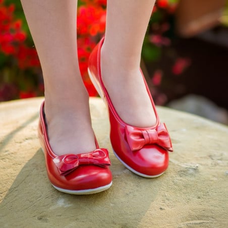 Damen-Ballerinas 638 rot lifestyle