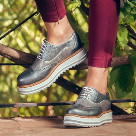 Damen-Casual-Schuhe 683-1 graues Perlmutt kombiniert lifestyle
