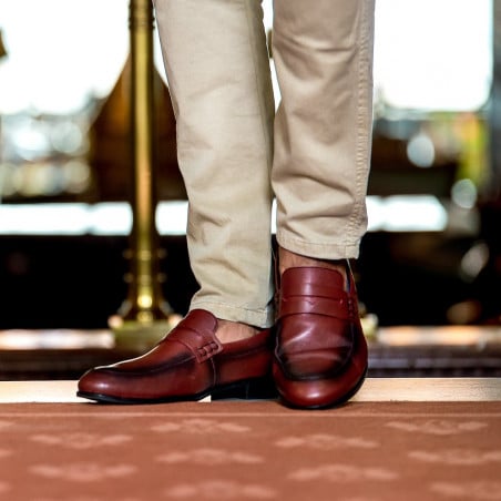Herrenschuhe casual / elegant 875 a cognac