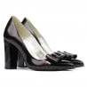 Elegante Damenschuhe 1262 bordeaux satiniert Leder+schwarzes Lackleder