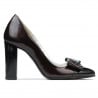 Elegante Damenschuhe 1262 bordeaux satiniert Leder+schwarzes Lackleder