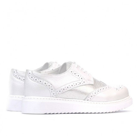 Damenschuhe casual 663-2 Perlmuttweiß kombiniert