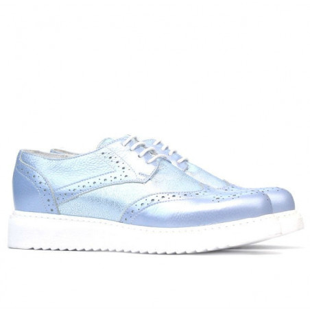 Damen Casual-Schuhe 663-2 in Perlglanz Blau kombiniert