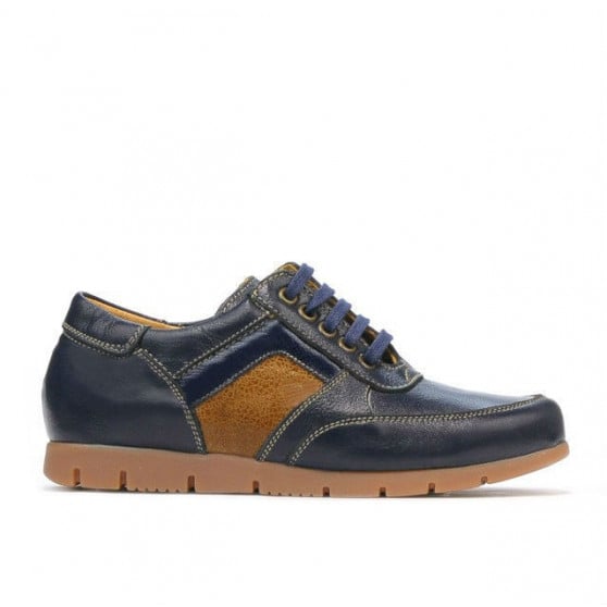 Kinder-Schuhe 164 indigo+braun Kinder-Schuhe 164 indigo+braun