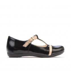 Kleinkinderschuhe 62c Lack Schwarz+Beige
