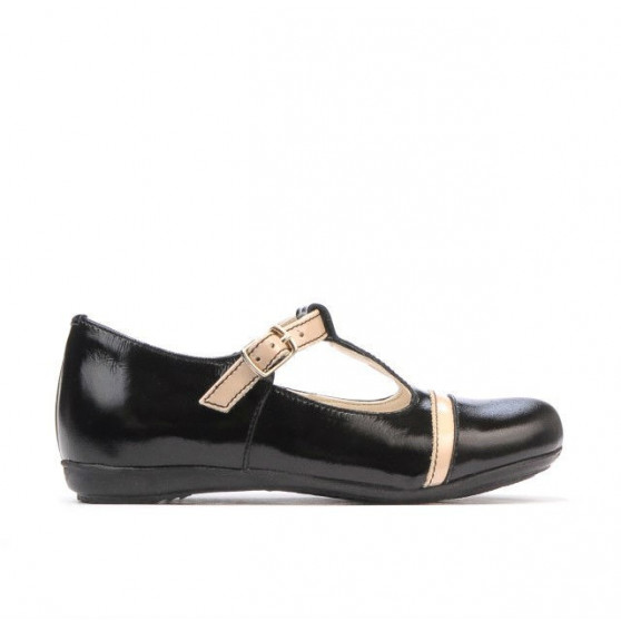 Kleinkinderschuhe 62c Lack Schwarz+Beige