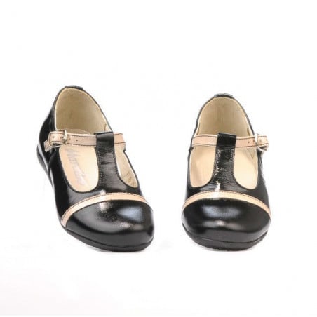 Kleinkinderschuhe 62c Lack Schwarz+Beige