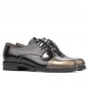 Damen Casual Schuhe 696 Schwarz Lack Kombiniert