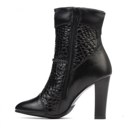 Damenstiefel 1146 schwarz+Krokodil schwarz