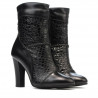 Damenstiefel 1146 schwarz+Krokodil schwarz
