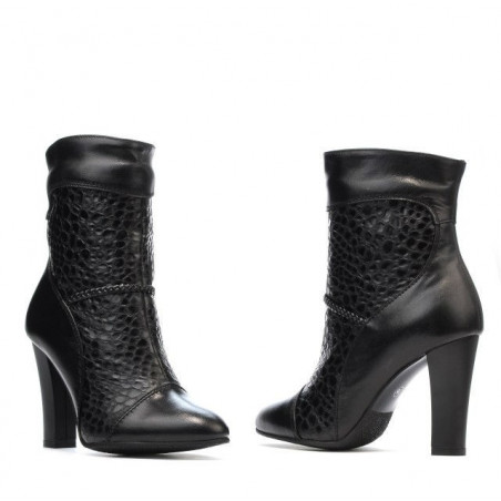 Damenstiefel 1146 schwarz+Krokodil schwarz