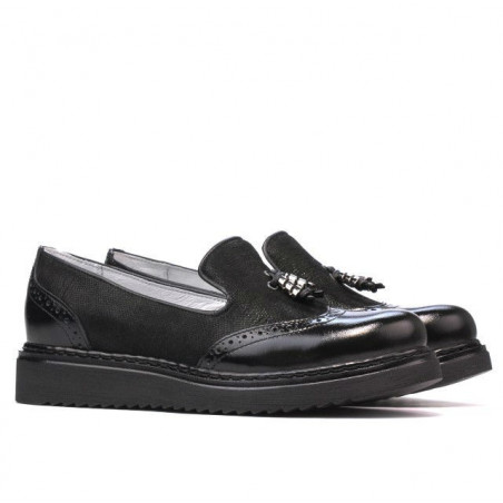 Damen-Casualschuhe 659 in schwarzem Lack kombiniert