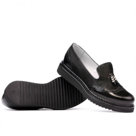 Damen-Casualschuhe 659 in schwarzem Lack kombiniert