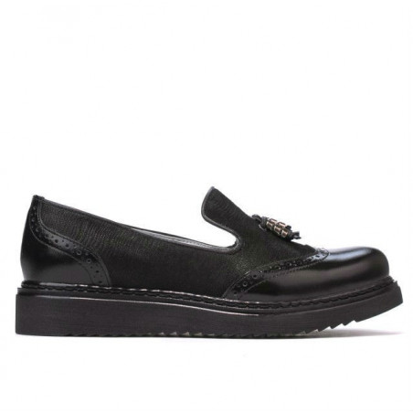 Damen-Casualschuhe 659 in schwarzem Lack kombiniert