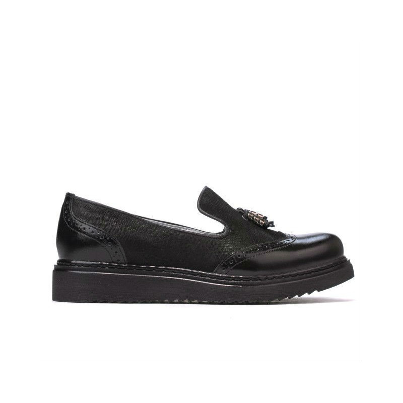 Damen-Casualschuhe 659 in schwarzem Lack kombiniert