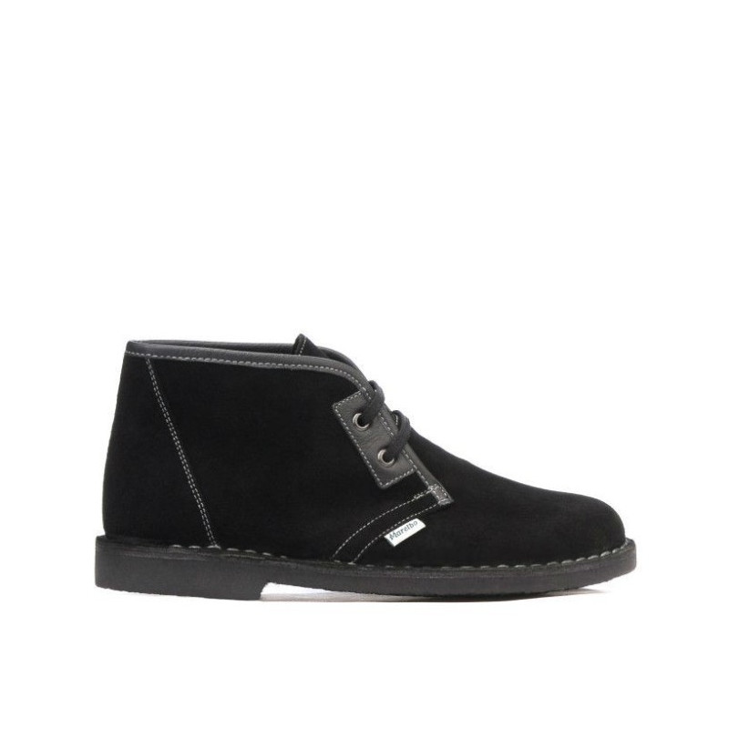Damenstiefeletten 7101 Schwarz Veloursleder