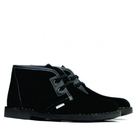 Damenstiefeletten 7101 Schwarz Veloursleder