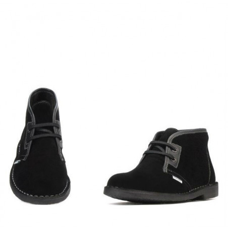 Damenstiefeletten 7101 Schwarz Veloursleder