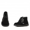 Damenstiefeletten 7101 Schwarz Veloursleder