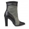 Damenstiefeletten 1146 schwarz+perlgrau