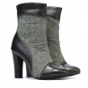 Damenstiefeletten 1146 schwarz+perlgrau