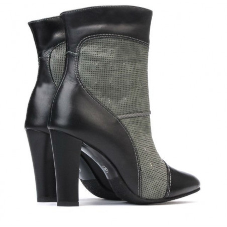 Damenstiefeletten 1146 schwarz+perlgrau