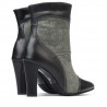 Damenstiefeletten 1146 schwarz+perlgrau