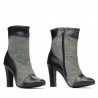 Damenstiefeletten 1146 schwarz+perlgrau