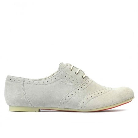 Damen Freizeitschuhe 186 hellgraues Veloursleder