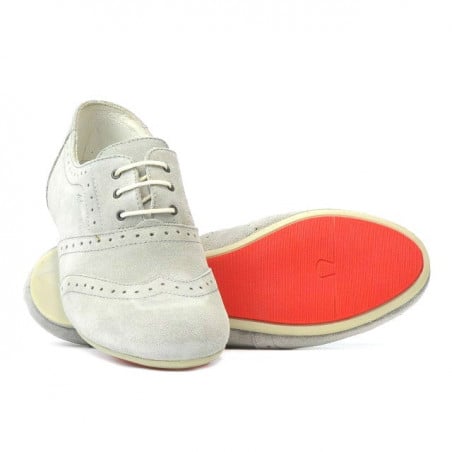 Damen Freizeitschuhe 186 hellgraues Veloursleder