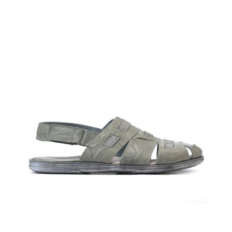 Herren Sandalen 302 in grauem Krepp