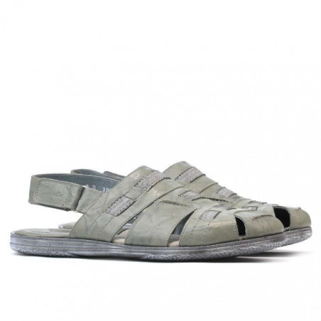 Herren Sandalen 302 in grauem Krepp