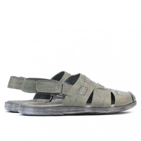 Herren Sandalen 302 in grauem Krepp