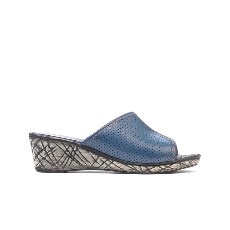 Damensandalen 5004p Indigo perforiert