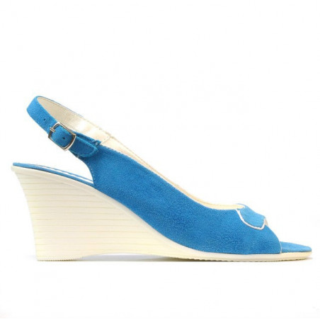Damen Sandalen 596 türkis Antilope