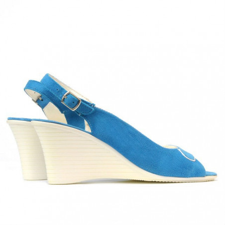 Damen Sandalen 596 türkis Antilope