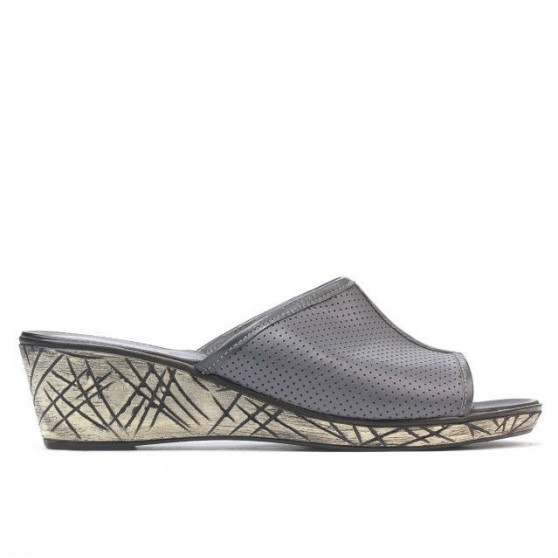 Damensandalen 5004m p grau perforiert Damensandalen 5004m p grau perforiert