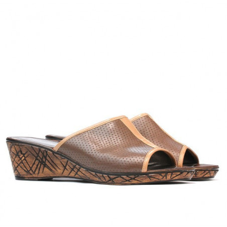 Damen Sandalen 5004mp Capuccino perforiert
