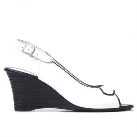 Damensandalen 596 weiß+schwarz