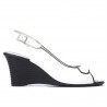 Damensandalen 596 weiß+schwarz