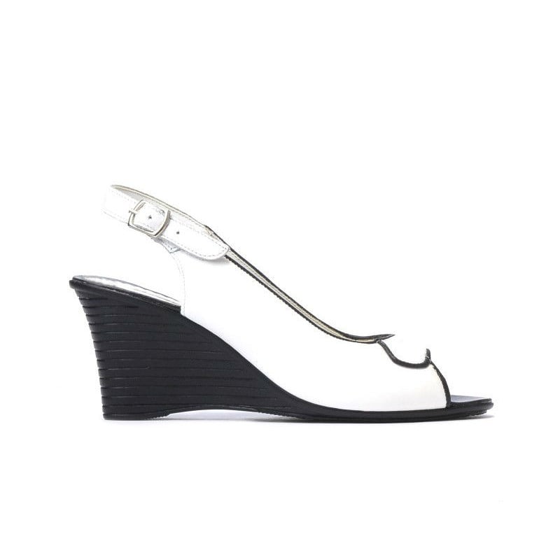 Damensandalen 596 weiß+schwarz