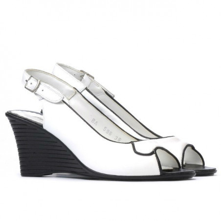 Damensandalen 596 weiß+schwarz