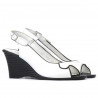 Damensandalen 596 weiß+schwarz