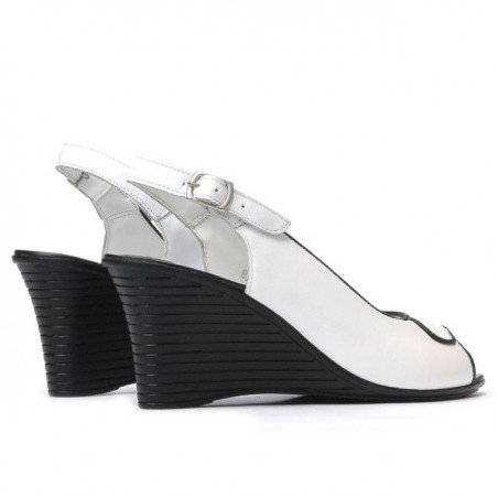 Damensandalen 596 weiß+schwarz
