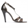 Damen Sandalen 1239-1s Lack Braun Perlmutt