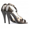 Damen Sandalen 1239-1s Lack Braun Perlmutt